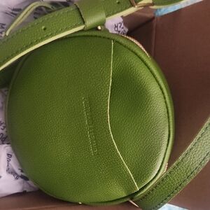 Portland Leather Green Round Crossbody Bag Brand NEW Never Used